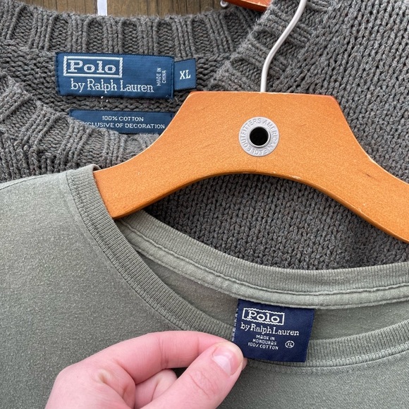 Polo by Ralph Lauren 90’s Forest Green Sweater and Shirt Bundle Men’s XL - Picture 2 of 2